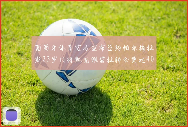 葡萄牙体育官方宣布签约帕尔梅拉斯23岁门将凯克佩雷拉转会费达400万欧元